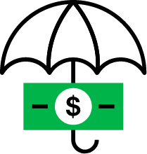 umbrella and money icon - PayReel