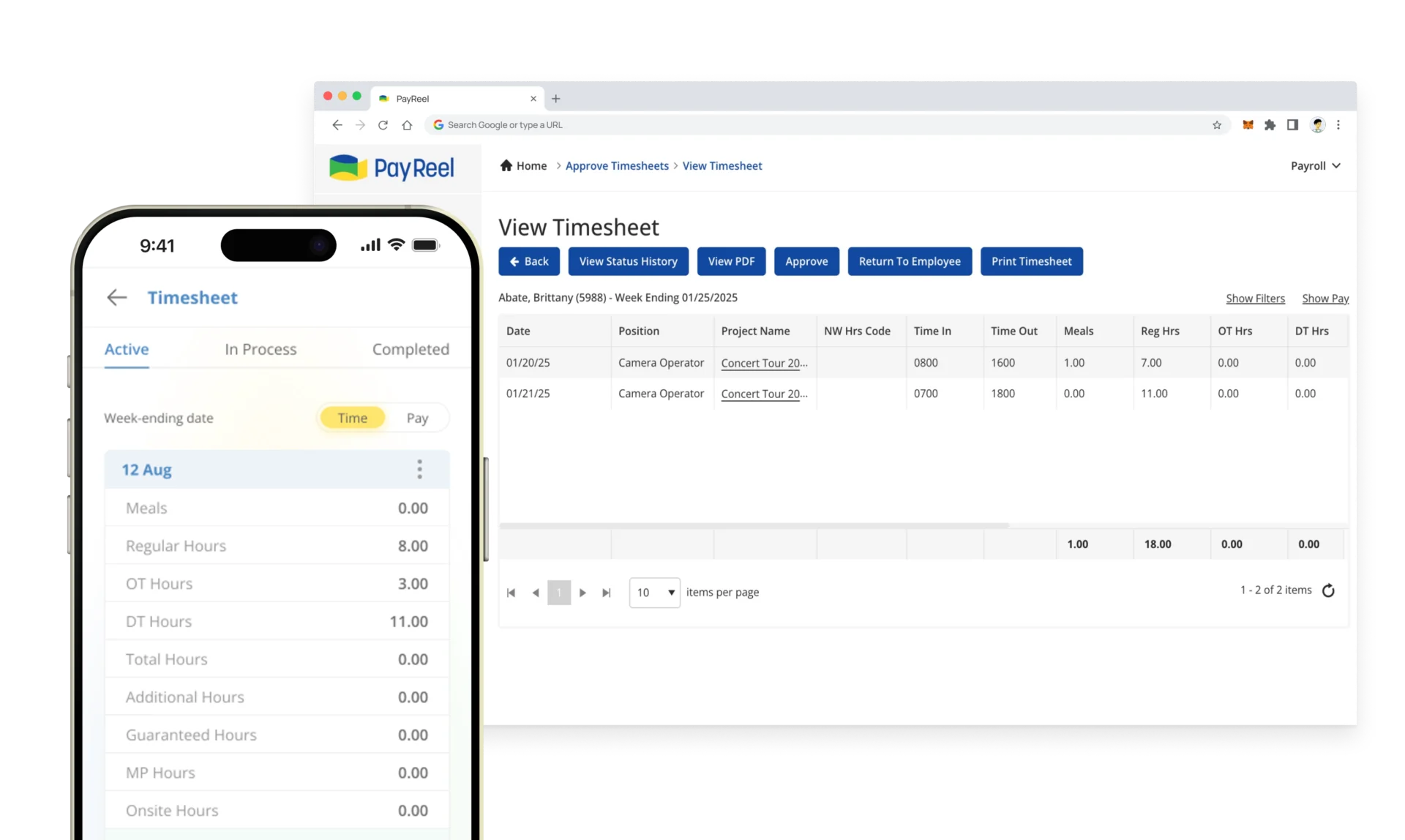 screenshot of app and desktop versions of product